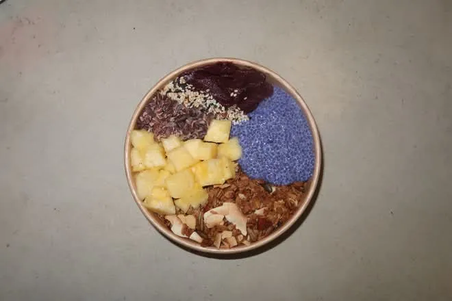 Açaí bowl Bluebell, visto desde arriba